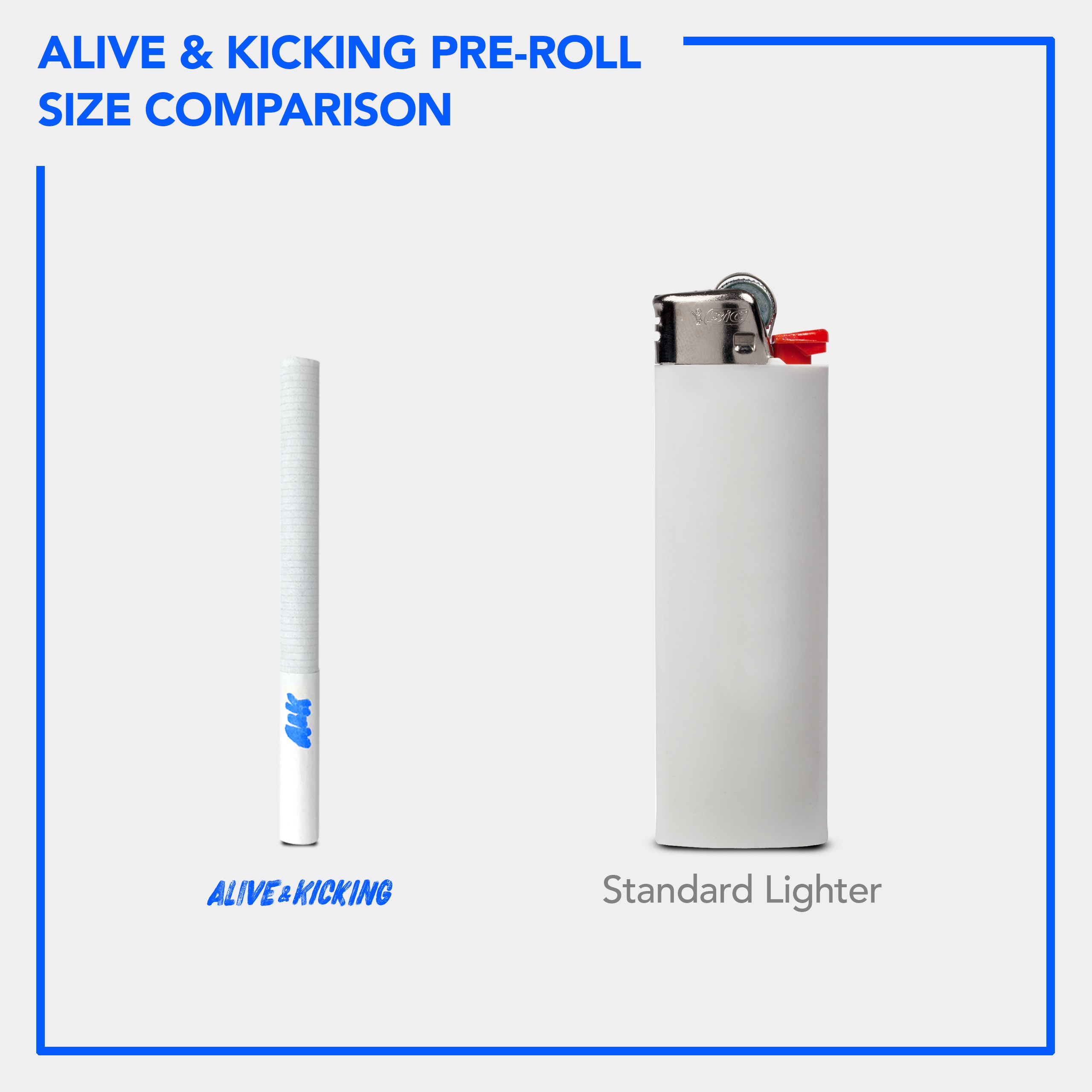 The front of a pack of Alive & Kicking Super Slim CBD Cigarettes