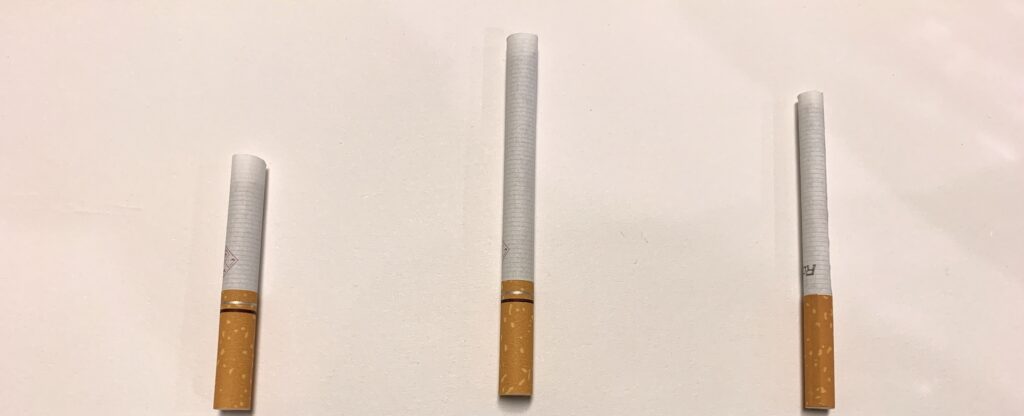 Testing different cigarette tube sizes